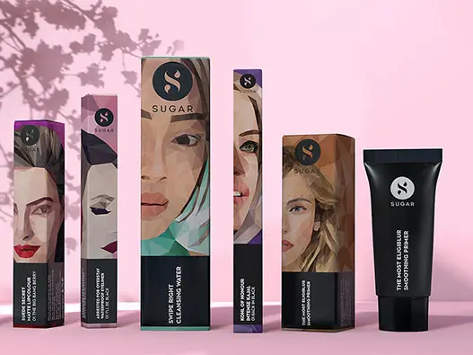 SUGAR Cosmetics印度在线护肤品零售商标志设计含义及电子商务logo设计理念