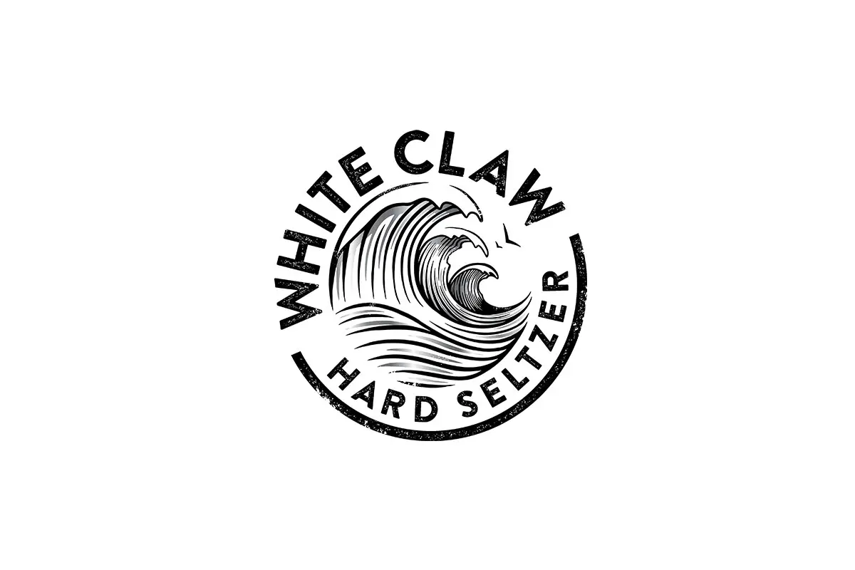 White Claw美国白爪苏打水logo设计-拱形波浪logo设计
