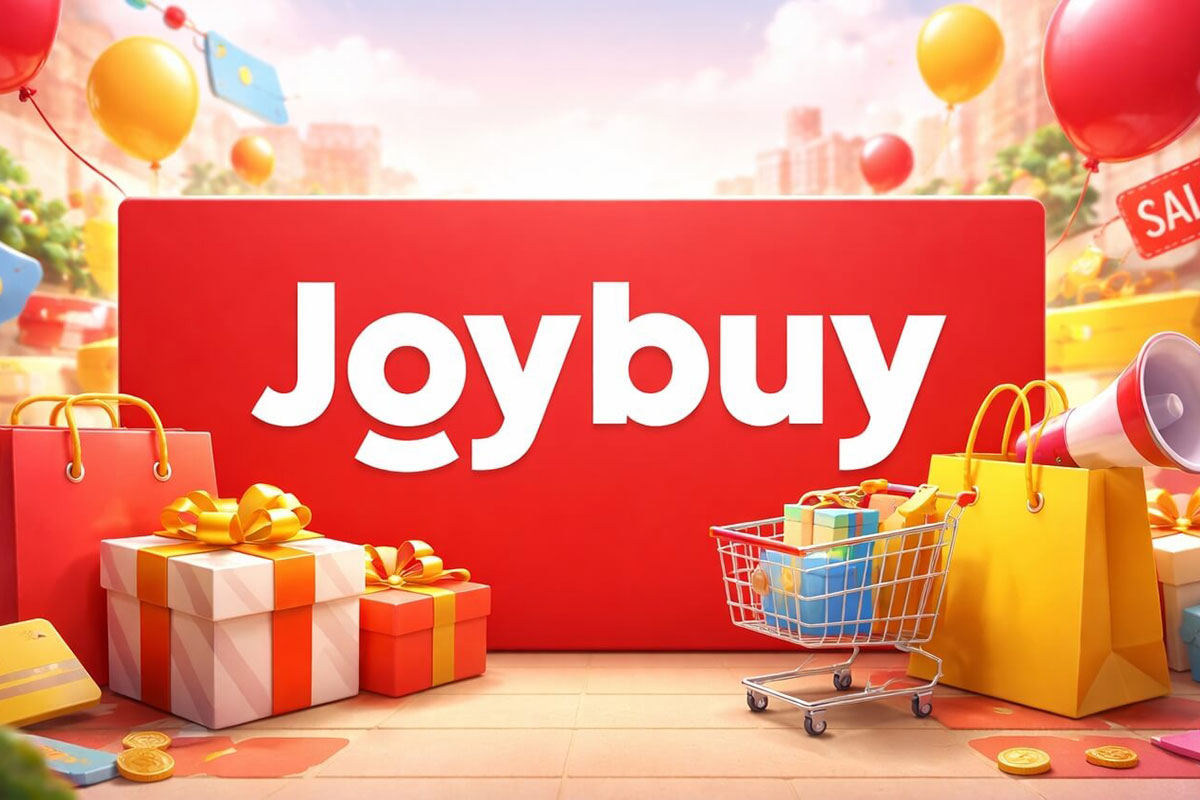 Joybuy标志设计解析：单一正红字标与&ldquo;o&rdquo;下上翘弧线如何撑起欧洲电商品牌形象