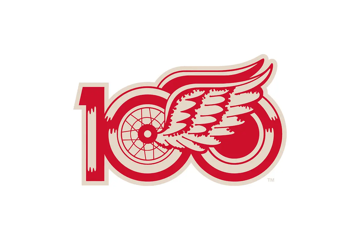 Detroit Red Wings底特律红翼队标志设计图片-翼轮logo设计公司