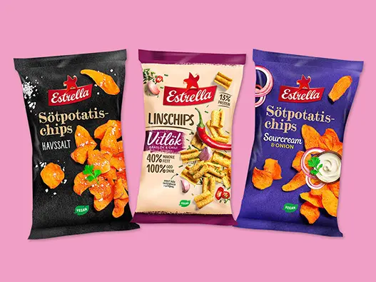 Estrella Chips明星运算符薯片logo设计含义及零食品牌设计理念