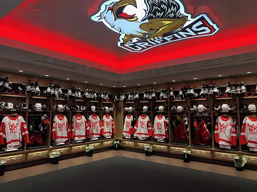 Grand Rapids Griffins大急流城狮鹫队标志设计含义及冰球曲棍球联盟logo设计理念