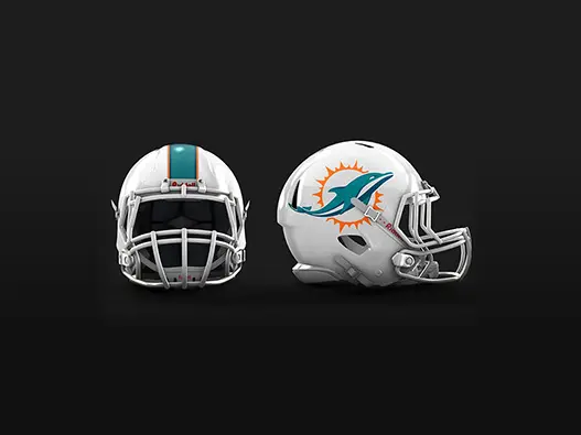 Miami Dolphins迈阿密海豚队标志设计含义及足球logo设计理念